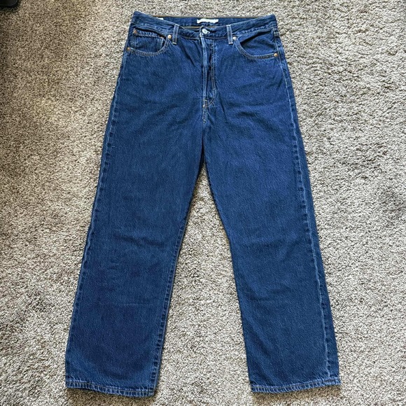 Levi's Premium High Rise Straight Ankle Jeans‎ Dark Wash Denim Size 32 - Picture 1 of 11